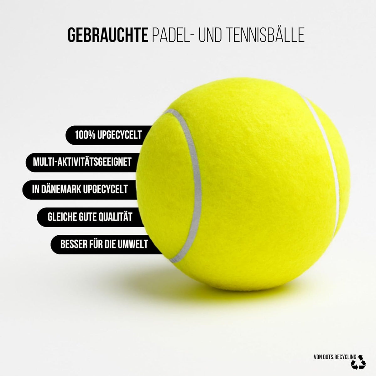 Recycelte Padel Tennis Bälle 27 bälle Wes