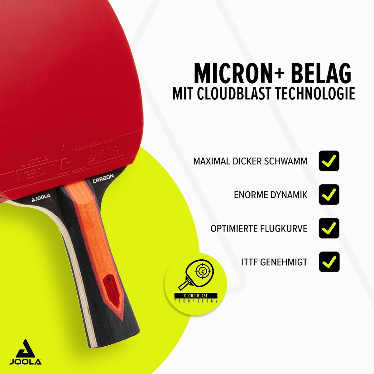 JOOLA Tischtennisschläger RED Carbon Pro/Control/X mit Magnetbox Astra