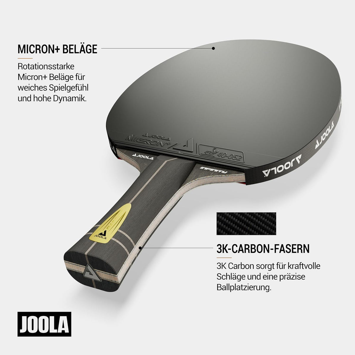 JOOLA Infinity Carbon Tischtennisschläger ITTF Profi Azure