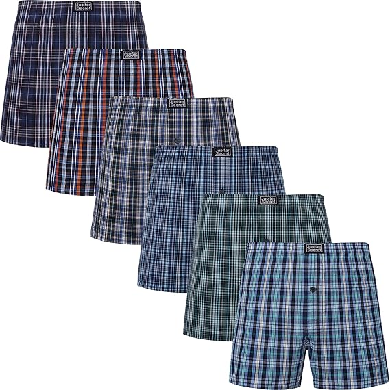 JupiterSecret Boxershorts Herren 100% Baumwolle Unterhosen 6er Pack Bradley