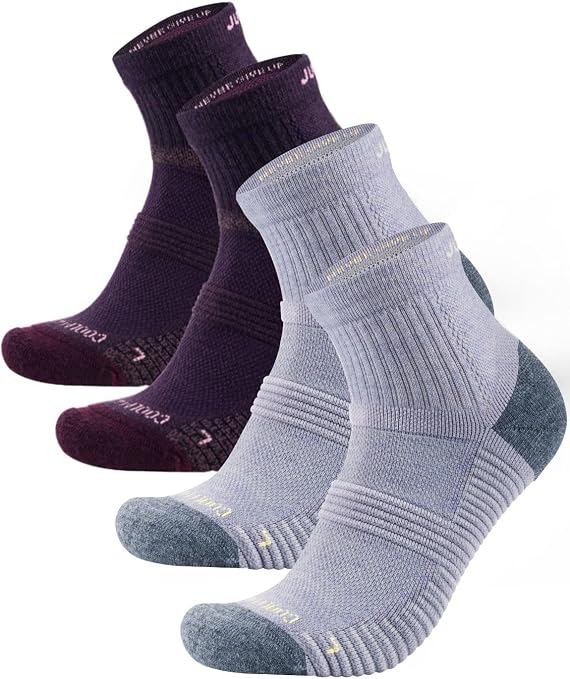 Juclise Merinowolle Quarter Wandersocken für Damen 2 Paar Fiadh