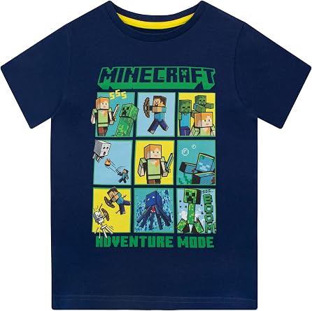 Minecraft Jungen Creeper and Steve T-Shirt Nathan