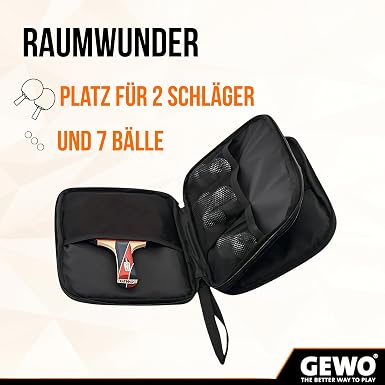 GEWO Doppelhülle Master - Tischtennisschläger-Hülle für 2 Schläger Cian