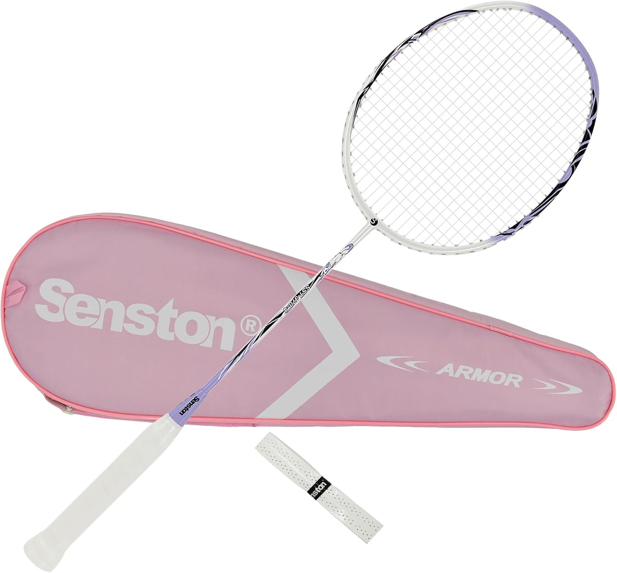 Senston Carbon-Fiber Badmintonschläger Profi 5U mit Tasche Violett