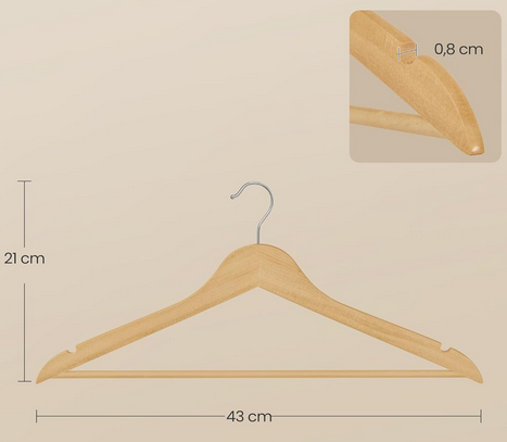 Kleiderbügel aus Holz 20er Set