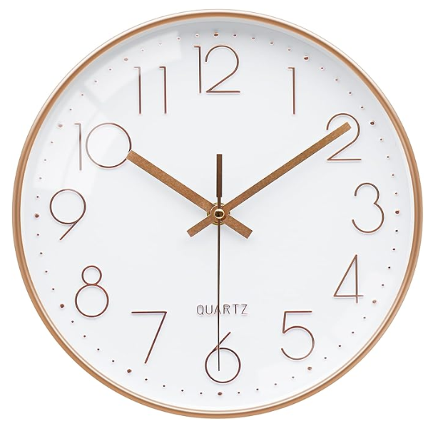 Wanduhr Rund Roségold