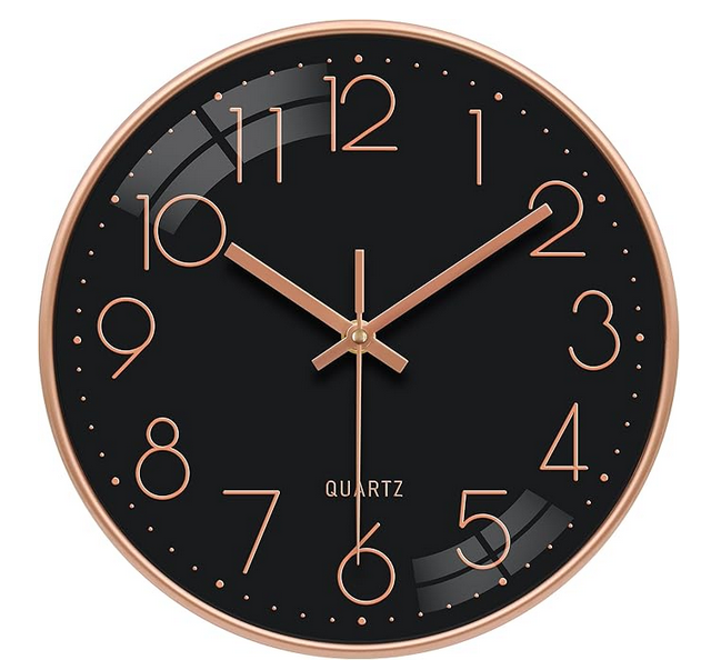 Wanduhr Rund Schwarz
