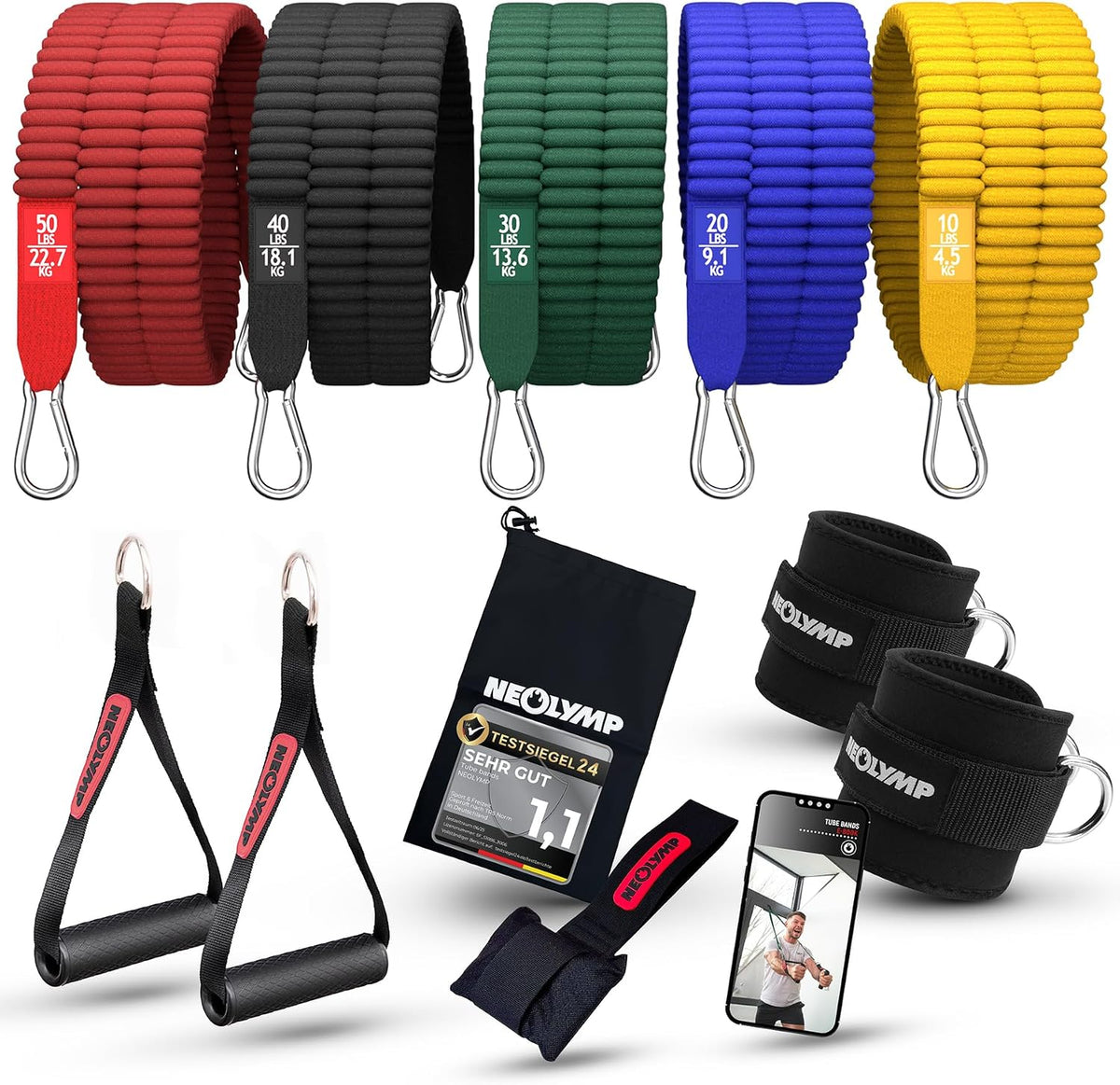 NEOLYMP Premium Resistance Bands Set mit E-Book Stanley
