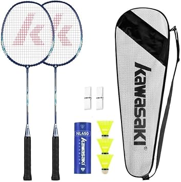 Profi Badminton Schläger Set Dunkelblau