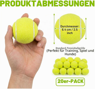 Tebery 20 Pack Green Advanced Training Tennisballe Whitaker
