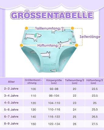 Unterhosen Mädchen 100% Baumwolle 10er Pack Quinn