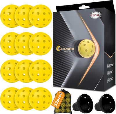 LUCYLANKER Outdoor Pickleball Bälle 12 Stück Poppy