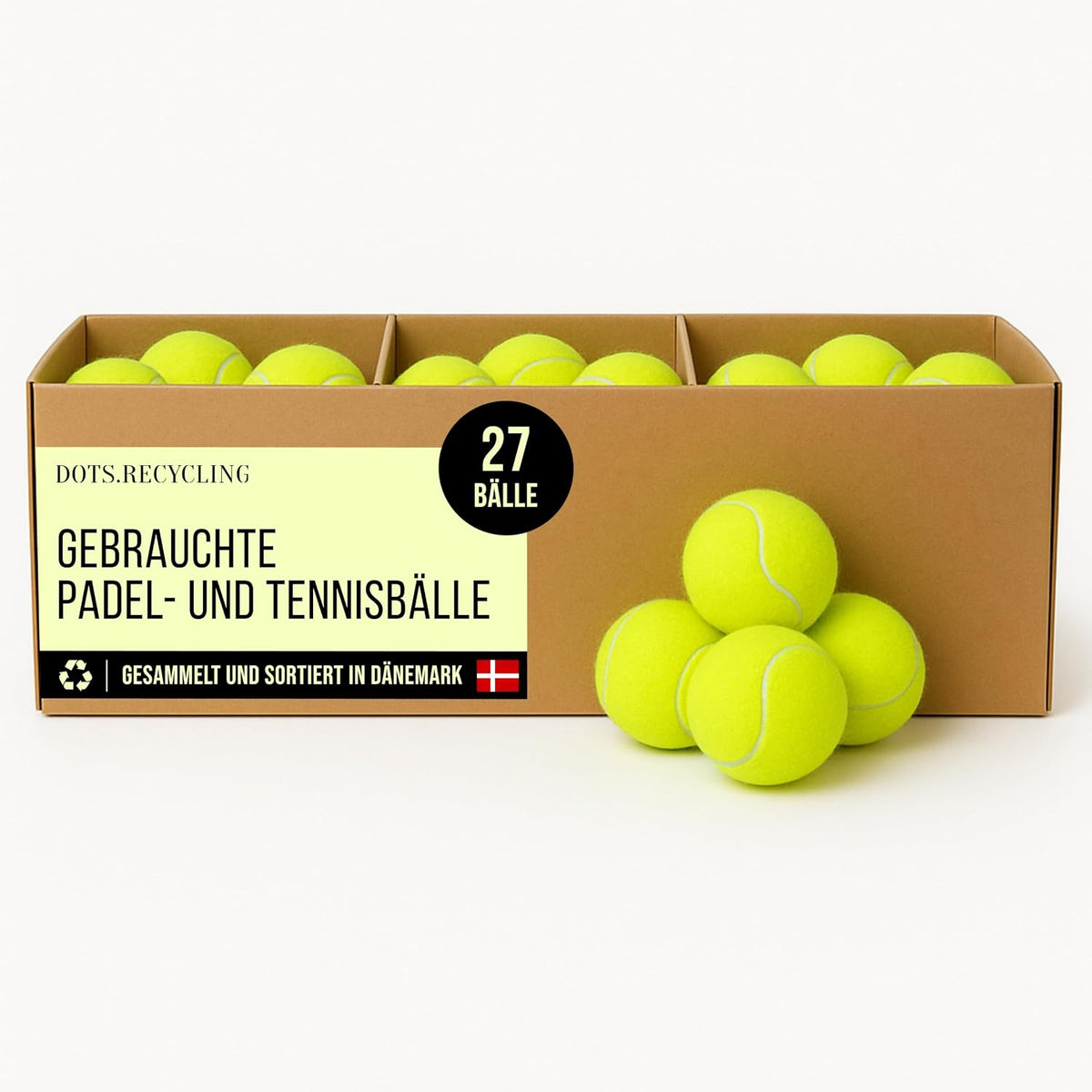 Recycelte Padel Tennis Bälle 27 bälle Wes