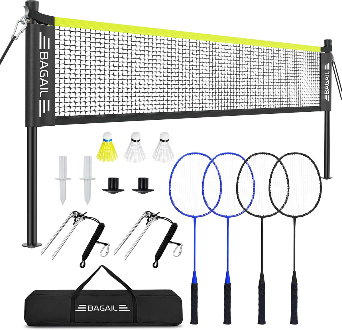 BAGAIL Professionelles Badmintonnetz-Set