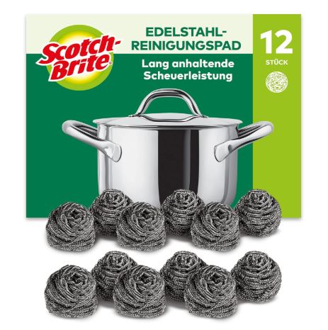 Edelstahl-Scheuerschwamm Carrie, 12 Stück