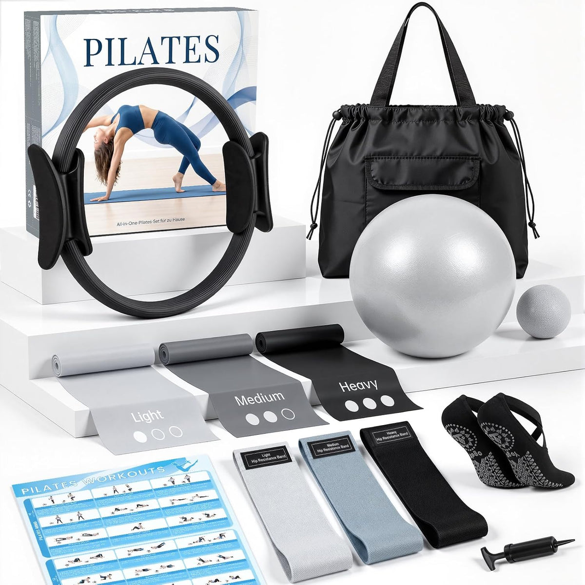 GINMIC Pilates Set, 13-teiliges Trainingsset Parker