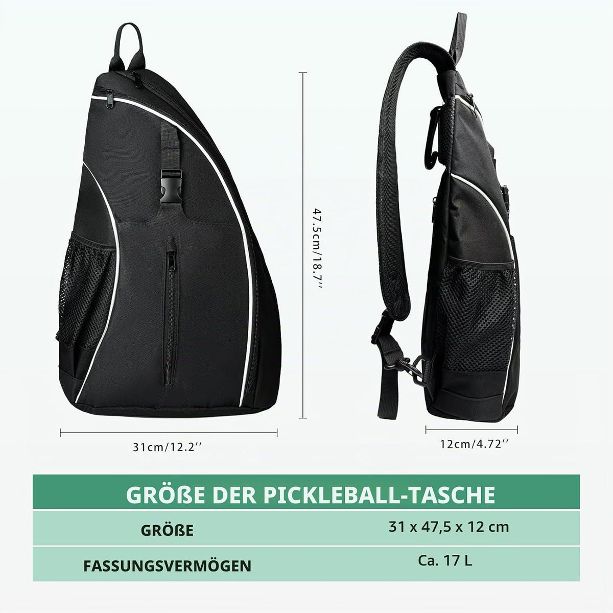 SSZYace Padel Schlägertasche Einzel Padel Tasche mit Reflektionsstreifen Adonai