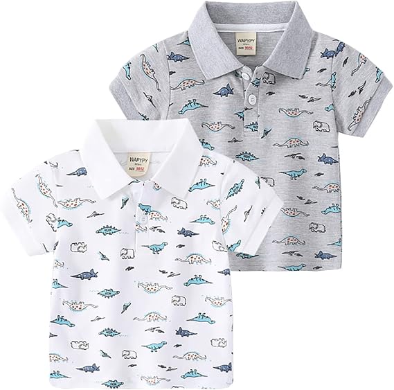 Dinosaurier Cartoon Poloshirt 2-Pack Caleb