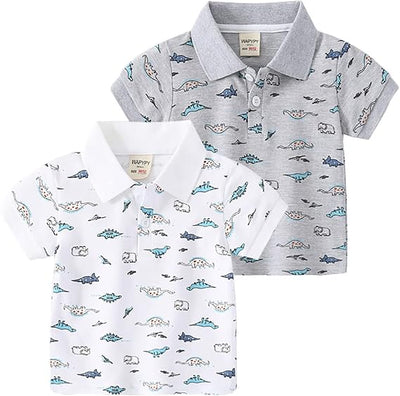 Dinosaurier Cartoon Poloshirt 2-Pack Caleb