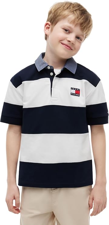 Tommy Hilfiger Jungen Contrast Collar Rugby Polo Joseph