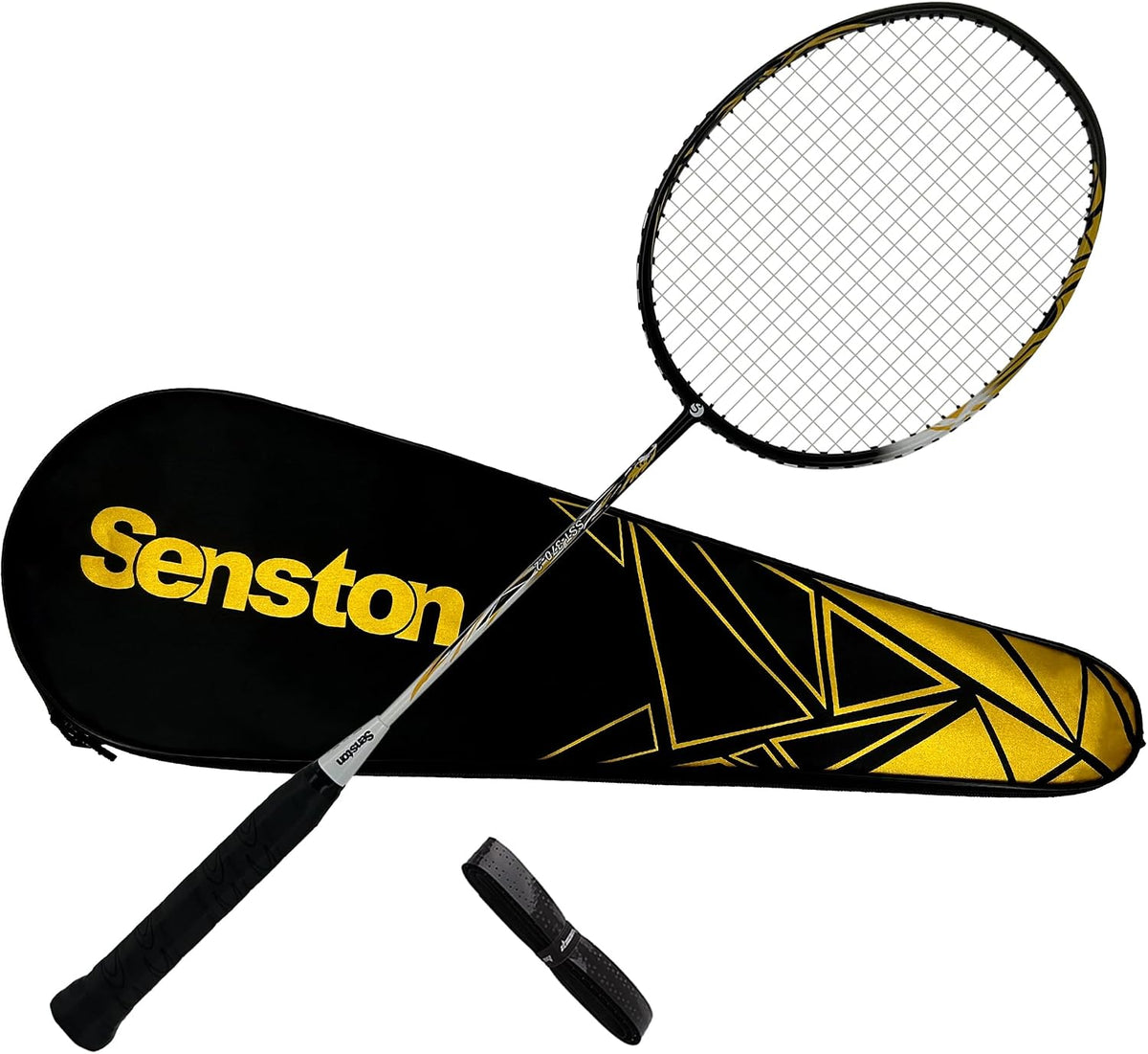 Senston Carbon-Fiber Badmintonschläger Profi 5U mit Tasche Gelb