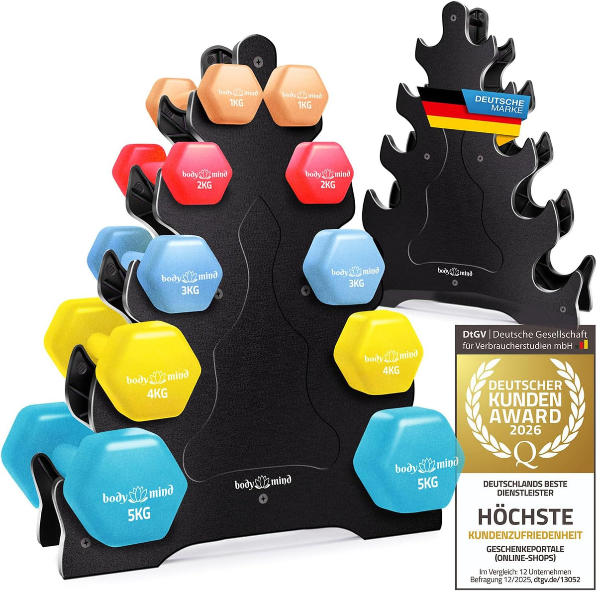Body & Mind® Hanteln 5-Ebenen Set Gymnastikhanteln Dumbbells Kiera