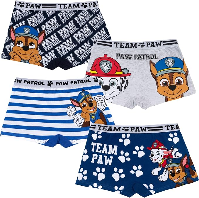 PAW PATROL Jungen 4 er Pack Boxershorts Alpha