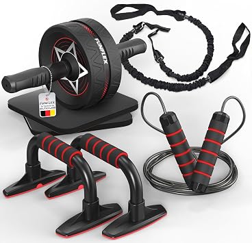 FUNFLEX Bauchroller - Bauchmuskeltrainer 7-in-1 Set Bram