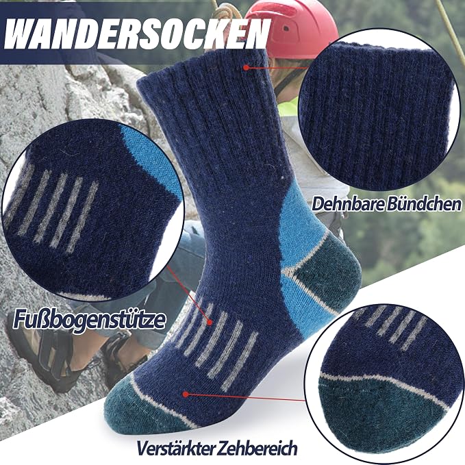 EBMORE Knaben Wandersocken 6Paar Noah