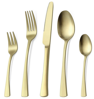 Besteckset Edelstahl 30 Teilig Mattgold