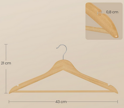 Kleiderbügel aus Holz 20er Set