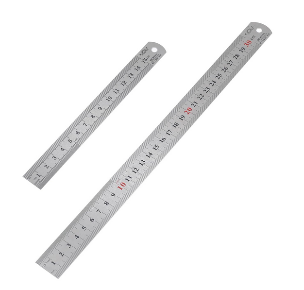 Lineal aus Metall, 2er Set
