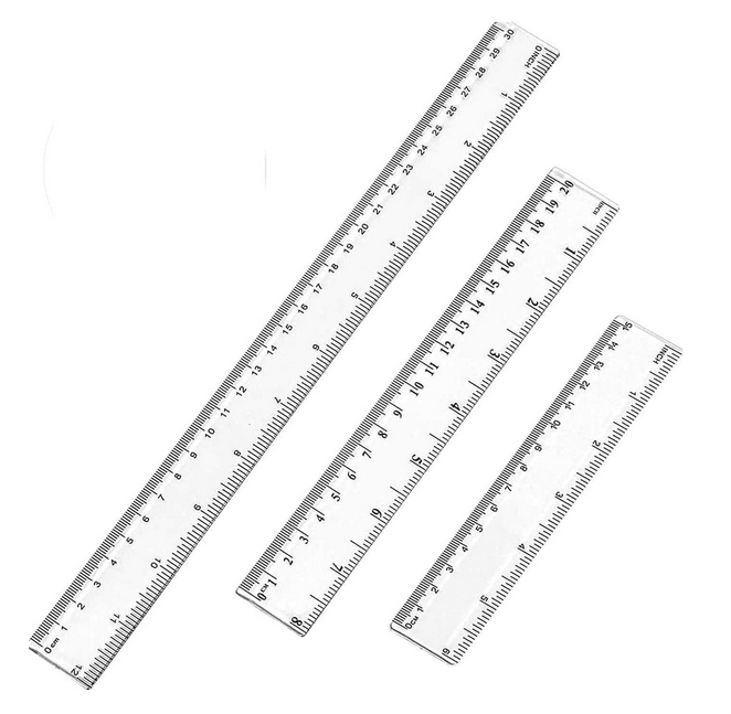 Lineal aus Plastik, 3er Set