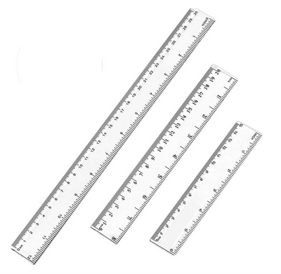 Lineal aus Plastik, 3er Set