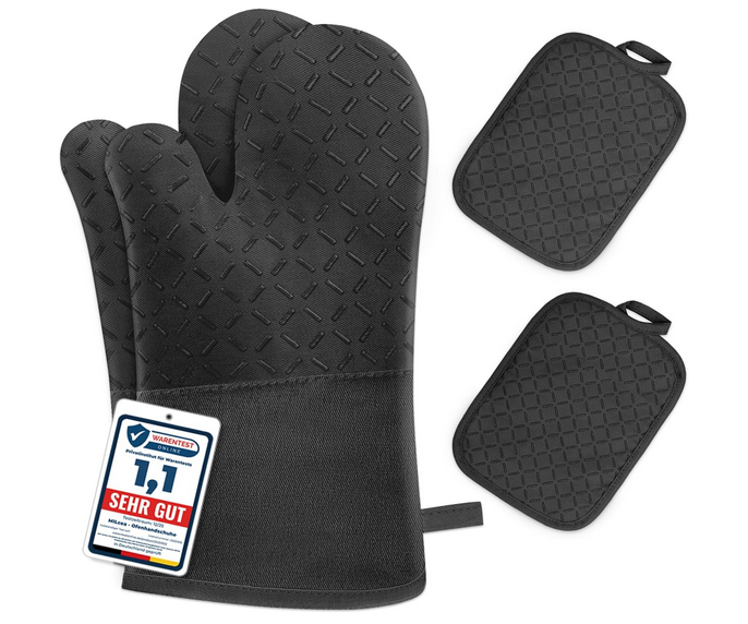 Ofenhandschuhe und Topflappen 4er Set