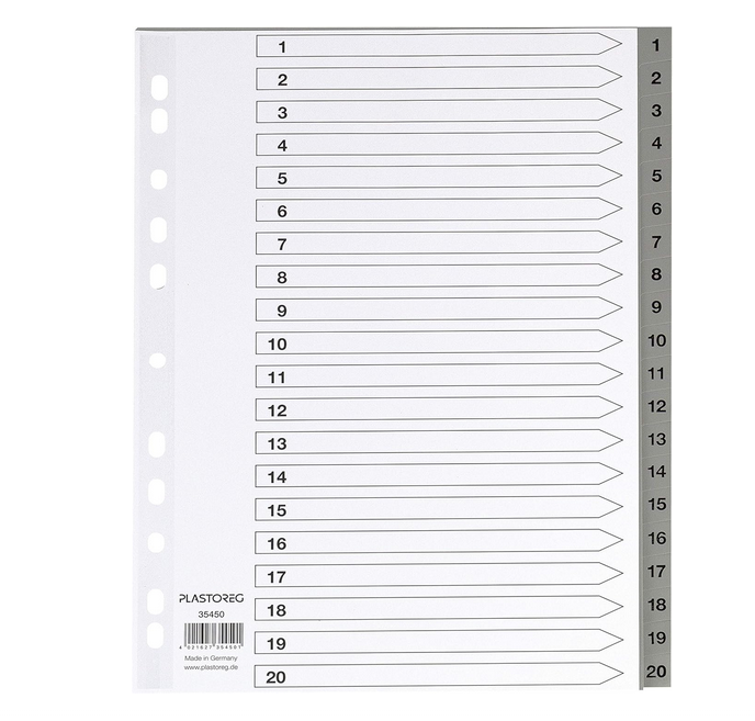 Ordner Register 1 - 20