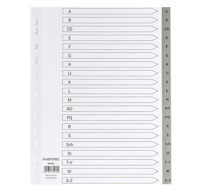 Ordner Register A bis Z