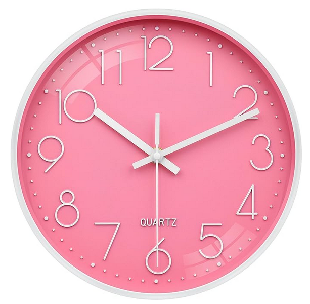 Wanduhr Rund Rosa