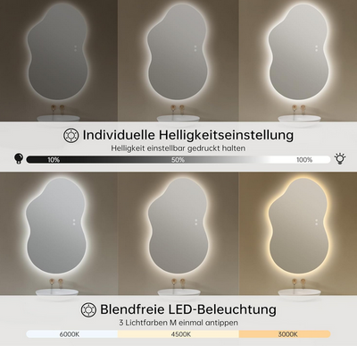 Spiegel, Designerspiegel mit Licht Aaria